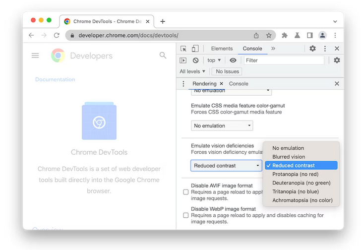 Emulating Vision Deficiencies in Chrome Dev Tools for Improved Accessibility